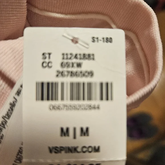 PINK Victoria's Secret Soft Pink Heart Patterned Bikini Panties Medium - Picture 4 of 4